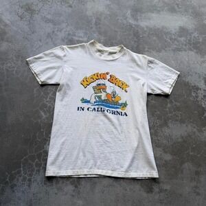Vintage single stitch "kickin back in California" white tee shirt